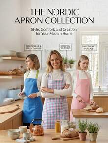 1pc Apron, Lightweight, Wear-Resistant, Waterproof, Oil-Proof, Washable, 2026 New Fashion Cooking Apron With Tie, Suitable For Kitchen & Catering - TJ - Sunflower Pink - Single Pocket WQ - View 2