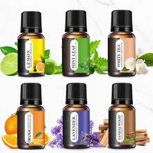 Essential Oil Set (6*0.34oz), 6 Aromatherapy Oil Gift Sets For Home Care, Reed Diffuser Oils, Fragrance, Aromatherapy, Humidifiers Lavender, Lemon, Orange, Peppermint, White Tea, Sandalwood - 6Pcs - 查看 6