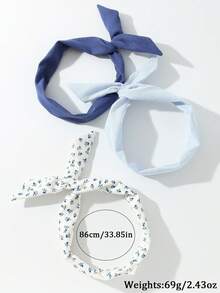 Set de 3 diademas con estampado floral ditsy, frescas y de moda, adecuadas para el uso diario, accesorios para el cabello de verano, diademas para vacaciones en la playa - Multicolor - Ver 4