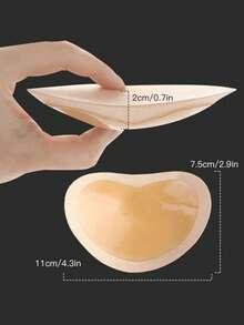 2/4pcs Self-Adhesive Silicone Thin & Thick Invisible Swimsuit Bra Inserts, Solid Color Bra Pads - Multicolor - View 10