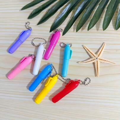 5支迷你彩色圆珠笔，带挂链，适合用作学习用品、便携式文具、学生奖励、圣诞礼物和返校礼物。