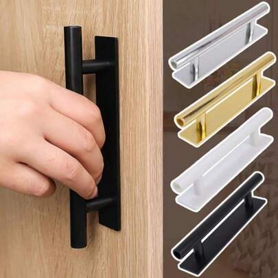 1pc Self-Adhesive Drawer/Cabinet Door Handle, No Drilling Required, Suitable For Furniture, Kitchen Cabinets, Drawers And Storage Cabinets