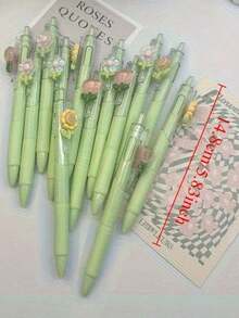 Bút bi rút đầu bút họa tiết hoa ngẫu nhiên, bút gel viết trơn tru, thích hợp cho học sinh, văn phòng phẩm, sử dụng hàng ngày. - Một kích thước - Xem 6