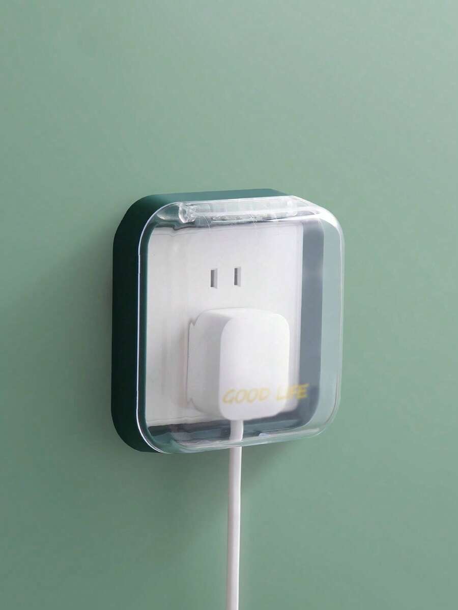 1pc Modern Minimalist Socket Waterproof And Dustproof Box, Self-Adhesive Wall-Mounted Switch Protective Cover, Household Wall Socket Protective Case Anti-Electric Shock Frame, Kitchen Oil-Proof And Bathroom Waterproof Protective Box - Multicolor - View 1