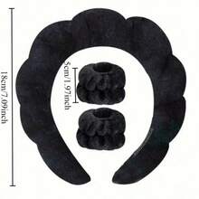 Spa Sponge Headband Face Mask Wristband Set, Face Mask Headband, Skin Care Headband, Makeup Removal And Skin Care Headband, Shower, Ladies Hair Accessory Gift Set - Headband + Wristband - View 3