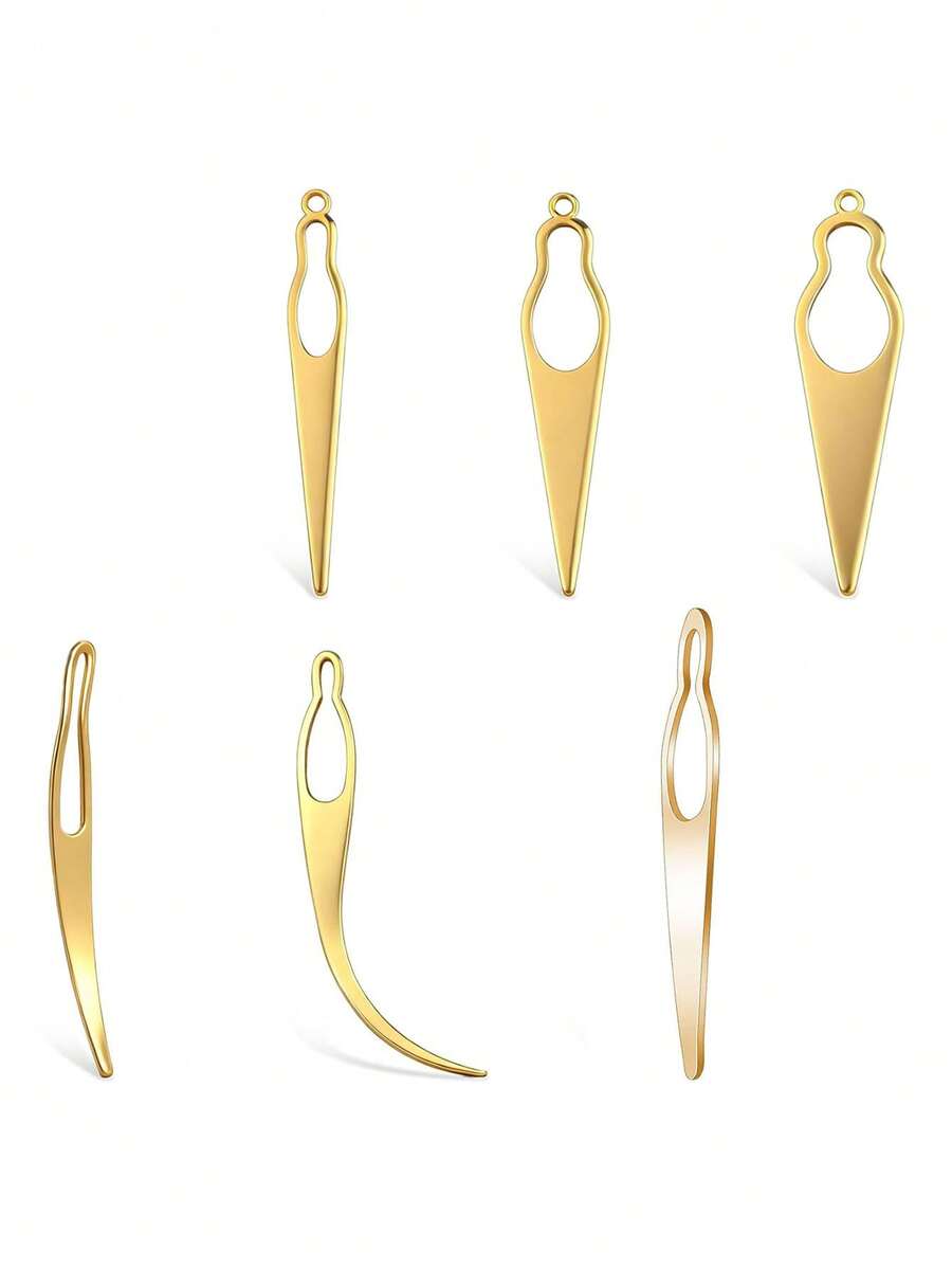 6件套编发锁扣工具，Sister Lock编发固定工具，8种编发造型工具，Sister Lock编发钩针套装，假发和接发必备工具 - 金色 - 查看 1