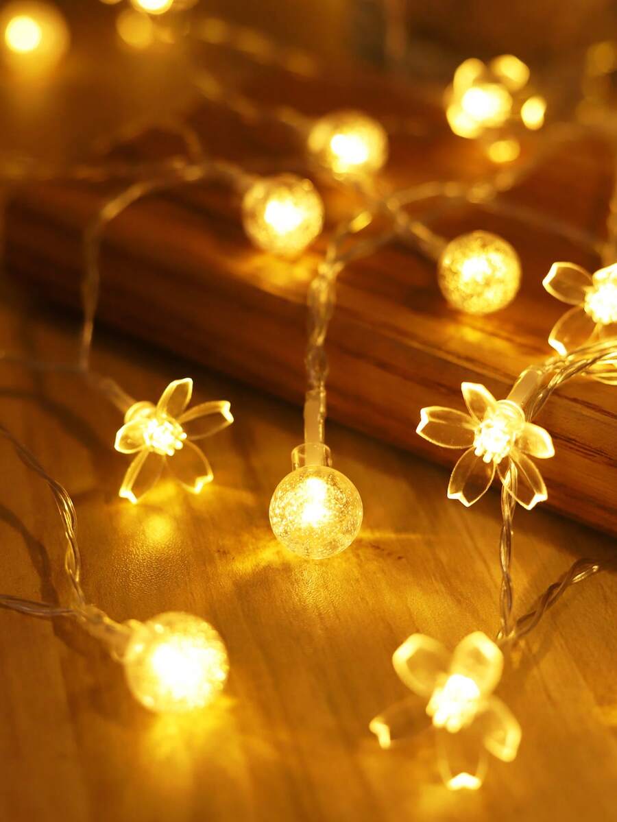 1 dây đèn LED pha lê hình hoa anh đào dài 1.5M (10 bóng) / dài 3M (20 bóng) - Trang trí tiệc hoa, trang trí nhà cửa, trang trí phòng ngủ cho sinh nhật, đám cưới, đạo cụ chụp ảnh hoa trong phòng ngủ, đèn tạo không khí Ngày của Mẹ, trang trí đám cưới, trang trí sinh nhật, trang trí đèn cổ tích.