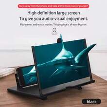 14 pulgadas Amplificador de pantalla de teléfono con deslizador de cajón: amplificador de video HD nítido con vista de pantalla completa envolvente, Lupa de Pantalla para Teléfono Celular, Soporte para Lupa de Pantalla de Teléfono Inteligente, Amplificador de Video para Teléfono Móvil, Lupa de Pantalla para Teléfono Celular - Negro - Ver 4