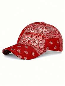 1顶春秋季韩版百搭佩斯利印花棒球帽，聚酯纤维材质 - 彩色 - 查看 4