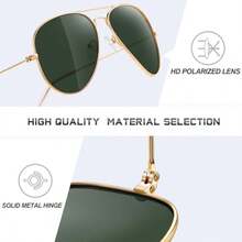 Classic Aviator Sunasses For Men Womens Polarized UV400 Protection Driving Sunasses - H01goldeng15 - View 4