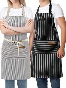 Unisex Cooking Aprons Adjustable Kitchen Bib Aprons For Women Men Chef Kitchen Cooking Aprons Cotton Polyester Blend Adjustable Bib Aprons Chef Aprons Baking Strap Aprons Chef Aprons Perfect For Restaurant BBQ And Painting Home Cooking Essentials - Multicolor - View 4
