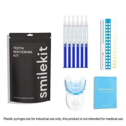 6 Tooth Gel For Natural Stain Removal At Home - New Teeth Kit - Home Wireless Dental Cleaning And LED Blue Light Accelerator Set
