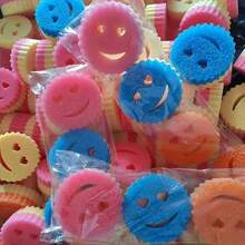 1pc  Face Pattern Double-Layer Temperature-Sensitive Cleaning Sponge (Random Color) - Modern Round Quick-Drying Cleaning Pad, Cartoon Design, Suitable For Kitchen, Living Room, Car, Glass, Etc. - Multi-Functional Household Sponge, Won't Scratch Cleaning Pads, Can Be Used For Cleaning Tableware, Etc. - Nhiều màu - Xem 7