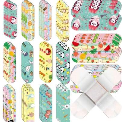 20/40/60/120pcs Cute Cartoon Creative Band-Aids - With Animal, Cartoon And Star Patterns - Ideal For Cuts, Scrapes, Bruises, Essential For Home | Diverse Cartoon Protective Band-Aids | PE Material | Adorable Design | Band-Aids