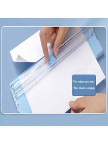 1pc Two-Way Paper Cutter Paper Cutter Inch, Cm Scale Display A4 Paper Cutter Portable Photo Cutter Paper Cutter Office Paper Cutting Artifact Stainless Steel Knife Head, Sharp - Multicolor - View 8