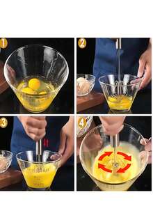 1pc Multifunctional Stainless Steel Whisk & Milk Frother, Home Baking Tools, Cream Egg Hand Blender, Household Push Blender Blender - Egg Whisk, Milk Frother, Hand Push Blender Blender Multi-Tool Eid Al-Adha Mubarak - View 3