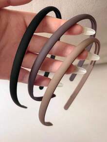 4pcs/1pc Lightweight Solid Color Hair Hoop In Black, Khaki, Brown, Non-Slip Plastic, Fashion, Versatile, Elegant, Minimalist Style Hair Accessories For Women, Suitable For Daily, Casual, Party, Commuting, Vacation, Ponytail, Bun, Face Washing, Makeup, Outfit Matching,Hairband,Hair Hoop Headbands ,Home,Skincare Headband Head Accessories - 多色 7 - 查看 10