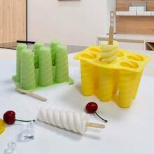 Cetakan Es Krim Spiral 6 Rongga, Cetakan Es Loli DIY, Wadah Es Loli, Baki Es, Aksesoris Pembuat Es, Perlengkapan Penting untuk Liburan Pantai Musim Panas - Hijau - View 4