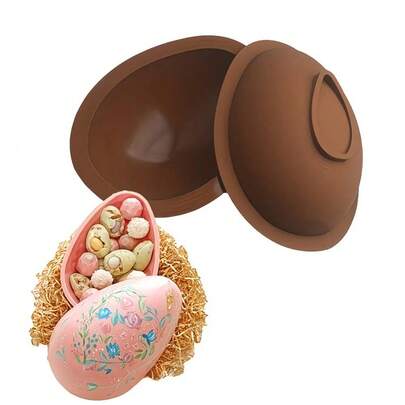 Easter Hand-Painted Egg Silicone Cake Mold Set, 4-Inch And 6-Inch Easter Egg Chocolate Molds, Kitchen Baking Supplies, DIY Chicken Eggs, Goose Eggs, Duck Eggs, Kitchen Accessories, Baking Tools, Easy To Clean And Durable Multi-Purpose, Suitable For Easter Decoration, Homemade Activities, Dessert Decoration, Cooking Accessories, Kitchen Supplies, Restaurant Supplies, Chocolate Accessories, Party Supplies, Afternoon Tea, Wedding, Valentine's Day, Couples DIY, Mother's Day Gifts