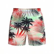 Summer Beach Vacation Pants, Outdoor Sports Loose Printed Shorts, Fashionable Personalized Men's Beach Shorts - Red - View 4