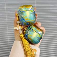 New Chinese Style Retro Apple Pro 3/Pro 2/4th Gen Earphone Case, Anti-Drop Protective Cover, Holiday Gift, Suitable For Girlfriend - Green - View 1