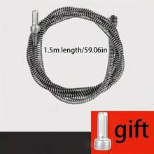 1Pc,10mm Heavy-Duty Drain Auger Hose With Drill Bit Adapter, Drain Cleaning Spring, Sewage And Toilet Drain Cleaning Tool, Flexible Pipe Blockage Remover To Clear Clogged Sewers, Shower Sinks And Pipes, Remove Hair And Debris From Kitchen And Bathroom Drains.(No Electric Drill Included) - A - View 9