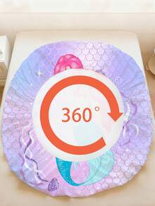 2/3PCS Pink Hair Princess Fitted Sheet Set For Girls, Underwater Scales Bedding, Deep Pocket Mattress Cover With Pillowcases - Multicolor - View 6