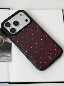可爱简约波点软壳手机壳，适用于 17 Pro Max、17 Pro、17、16、15、14、13、12、11 Pro Max、16、15、14 Plus，时尚防摔后盖，礼品 - 酒紅底小波點 - 查看 5