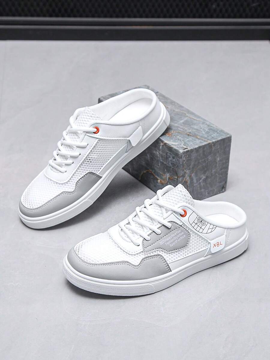 男士时尚休闲运动鞋，春夏款 - 白灰 - 查看 1