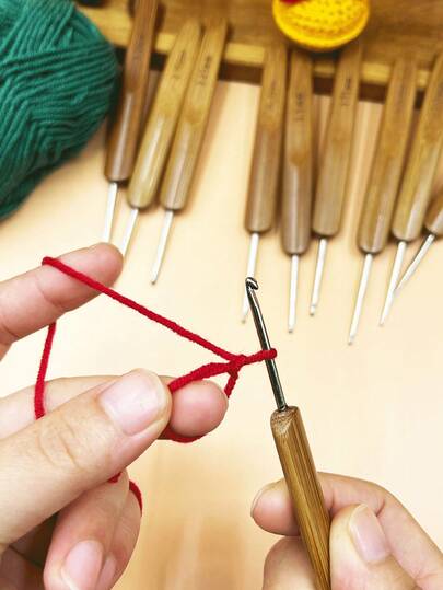 11pcs Crochet Hook Set - 0.5mm-3.0mm, Carbonized Bamboo Handle Crochet Hooks, Suitable For DIY Micro Crochet Flowers, Mini Dolls, Lace Jewelry