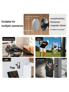 1pc 360 Degree Adjustable Magnetic Phone Holder, Fitness Equipment Home Gym Accessory - A - View 6