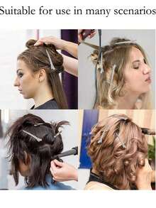 10pcs/20pcs Y2K Style Hollow Out Metal Silver Hair Clips, 3.54in Convenient Fashion Barrettes Suitable For Women Daily Hairstyling Salon Use - Silver - View 3