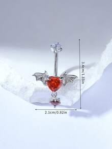 1pc G23 Titanium Fashionable & Delicate Belly Button Ring For Women - Silver - View 4