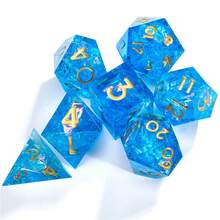 7pcs Solid Color Resin Dice Set, Sharp-Edged Polyhedral Dice For RPG Role Playing Games, Suitable For Christmas, Thanksgiving, Birthday, Gift, Party Supplies - Multicolor - View 2