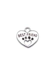 10pcs 14x15mm Double Sided Best Friends Paw Heart Charms Pendant For DIY Jewelry Making Necklace Keychain Phone Chain Bracelet Making Accessories Handmade Craft Making Findings - Dog Paw - View 4