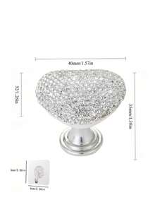 1pc Heart-Shaped Toilet Flush Button, Embedded With Diamonds, Easy-Press Design - For Toilet Flushing/Activation - Modern Bathroom/Shower Control Upgrade, Durable & Hygienic, Home Or Commercial Use - Complements Contemporary Bathroom Decor - Multicolor - View 8