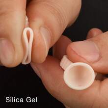 100pcs/Pack Orange Small Unseparated Disposable Silicone Microblading Rings + 14 Pins Gold Single Arch Microblading Blade PCD14 + 1pc Gold 4-Ring Microblading Manual Pen, Elastic & Non-Damaging - Multicolor - View 7