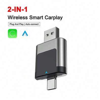 Kabelloses Carplay Auto Adapter Plug&Play CarPlay KI Box BT Wireless Dongle für OEM kabelgebundene Carplay/Android Auto Autos