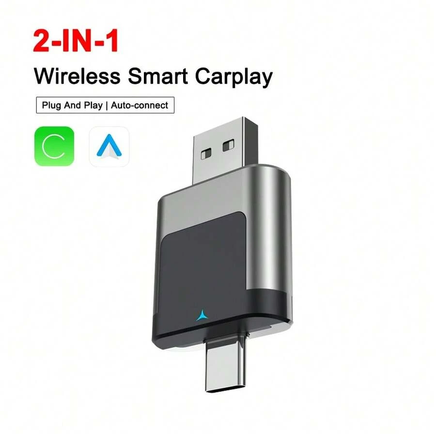 Wireless Carplay Auto Adapter Plug&Play CarPlay AI Box BT Wireless Dongle For OEM Wired CarPlay/Andriod Auto Cars