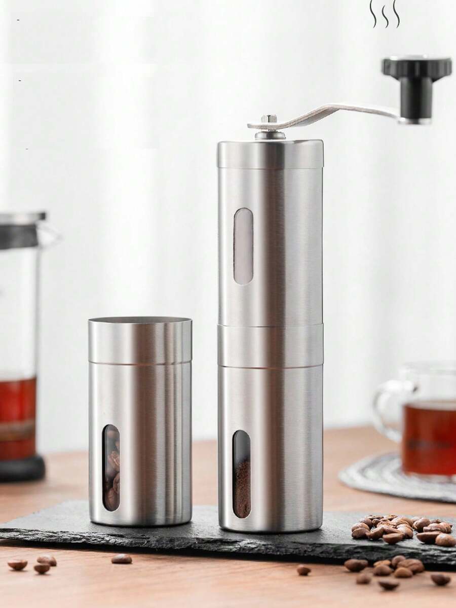 Stainless Steel Manual Coffee Grinder, Portable Hand Crank Coffee Bean Mill, Small Household Coffee Powder Maker
