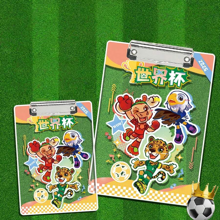 FIFA 1pc World Cup Themed Clipboard, Personalized Document Folder, Creative Student Writing Pad - Random Style - Multicolor - View 1