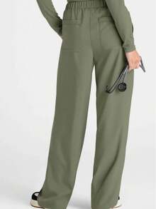Solid Color Multi-Pocket Pants, Women's Fashion Commuter Loose Trousers, Wide Leg Casual Outdoor Comfortable Pants Spring - Olive Green - View 2