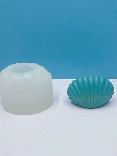 1个3D贝壳香薰蜡烛硅胶模具，DIY贝壳香薰石膏家居装饰石膏扩香石，家居装饰硅胶模具