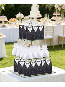 100 Wedding Candy Boxes With Ropes, Wedding Mini Boxes - Elegant Wedding Gift Boxes With Ropes - Perfect Party Decoration For Groom And Bride Gifts - Weddings, Birthdays - Type a - View 1