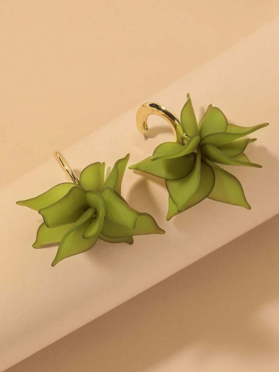 Andkiss Flower Drop Earrings Valentines,Mom,Mother,Mother's Day,Gift - Green - View 1