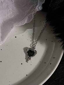 5件套复古哥特式十字架、红心、蝴蝶、宝剑、星星、融化之心Y2K项链套装，男女皆宜 - 銀色 - 查看 6