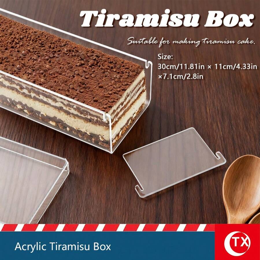 Acrylic Tiramisu Mold - Transparent Dessert Mold, Suitable For Cakes, Pastries And Mousses | Reusable Baking Container - White - View 1