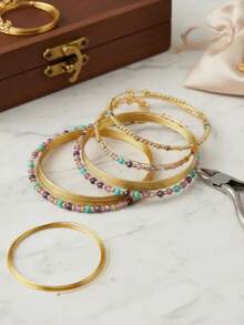 Alambre De Memoria Para Bisuteria y Pulseras paquete de 18 vueltas - Dorado - Ver 3