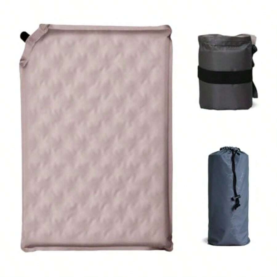 Self Inflating Airplane Seat Cushion For Long Flights Portable Travel Cushion Airplane Seat Foam Travel Seat Cushion For Blancher Stadium Seat Pad Lightweight Pain Relief And Instant Comfort Oatmeal - 如圖所示 - 查看 1