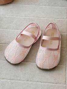 Giày bệt mới cho bé gái năm 2026, giày tập đi cho trẻ nhỏ, giày búp bê lưới thoáng khí, giày công chúa dễ thương cho bé, giày đi học thường ngày. - Hồng - Xem 1